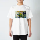 Teruyo-Kajiyamaのクジラ「…swning in the sea.」 スタンダードTシャツ