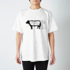 AURA_HYSTERICAの牛の可食部位図 スタンダードTシャツ