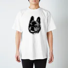 愛犬のドッグフード代を稼ぐTシャツ屋さんのにっこり犬マメ(モノトーン) Regular Fit T-Shirt