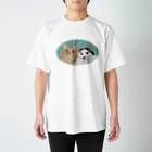 kinako-japanの猫社長さん　猫専務さん　青 Regular Fit T-Shirt