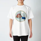 ひまわりラボ！の温泉おさるとペンギン Regular Fit T-Shirt