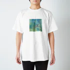 ワタリマコトの水たまりの紫陽花 スタンダードTシャツ