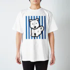 キッズポケットのわんわんストライプ青 スタンダードTシャツ