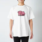 ぷりぷりうちゅうじんとぽこチャの店のぬいぐるみとぷりぷりうちゅうじん（カバ） Regular Fit T-Shirt