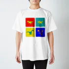 ちょっとマニアックな恐竜アートグッズ博物館のWindowsっぽい色の恐竜デザイン スタンダードTシャツ