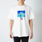 Yokokkoの店の海と空色のcream soda🍹（背景あり） スタンダードTシャツ