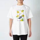 kima-maniの【Fruit×Cats】レモン×グレー  Regular Fit T-Shirt