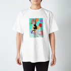 ヤマダタカエの黒猫と女の子 Regular Fit T-Shirt