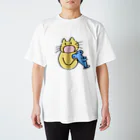 ななこさんのどうぶつぐっずのサメ食べねこ (カラー) スタンダードTシャツ