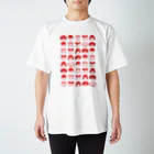 雑貨屋ヨコイマウの劇団どくんご「誓いはスカーレット Θ（シータ）」 ずらり赤  Regular Fit T-Shirt