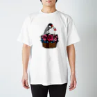 楽多志乃のバラと文鳥（白と桜） スタンダードTシャツ