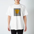 Tシャツ柄のTシャツ屋さんのTシャツ柄のTシャツ【マスタードイエロー】【ねずみ色の背景】【Tsyatu-Tshirt】 スタンダードTシャツ