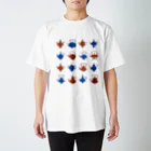 Fumiaki_Tadaの瑠璃色と煉瓦色の16個のポット スタンダードTシャツ