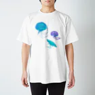 IENITY　/　MOON SIDEのJelly Fish #Blue スタンダードTシャツ