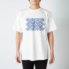 mianiuの北欧っぽいknitting pattern － 水色 Regular Fit T-Shirt