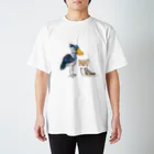 キクチミロのハシビロコウ&チベットスナギツネ 淡色 Regular Fit T-Shirt