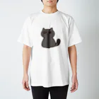 文学眉毛の文学眉毛のくろねこさん Regular Fit T-Shirt