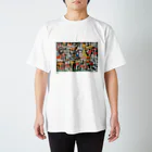 天才アートKYOTOの天才アートKYOTO＿大場多知子＿１「きのこ祭り」 Regular Fit T-Shirt