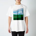 takumi_yaのレールと空と電柱 スタンダードTシャツ