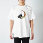 azure designのKingfisher on the moon【colorful】 Regular Fit T-Shirt