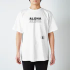 aloha_pineapple_hawaiiのALOHA ALOHA  吹き出しパイナップル 黒ロゴ 163 スタンダードTシャツ