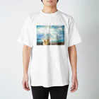 wankorosobaの柴犬と海 Regular Fit T-Shirt