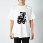 ろう飼い主のモノクロ荷車１ スタンダードTシャツ