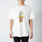かわべしおん | イラストレーターのメタボなインコさん_ソフトクリーム Regular Fit T-Shirt