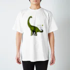 恐竜と猫のブラキオサウルス Regular Fit T-Shirt