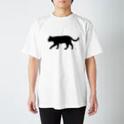 姫ONE工房の猫シルエット（BLACK） スタンダードTシャツ