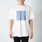 きゅーりー。のピンクふらわー(ブルー) Regular Fit T-Shirt