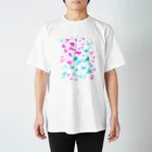 鳥の巣の△▼ピンク水色 Regular Fit T-Shirt