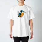 野鳥生活の短足の貴公子（カワセミ） スタンダードTシャツ