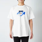 dlt.outdoorsのBASS リアルバス 青 Regular Fit T-Shirt