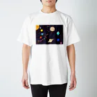 mioのスクラッチ風太陽系 Regular Fit T-Shirt