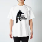 保護猫支援ショップ・パール女将のお宿の白パンツニャンコ スタンダードTシャツ