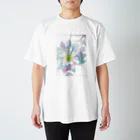 お天気ふたご＊にじいろKaoのにじみ水彩クレマチス Regular Fit T-Shirt