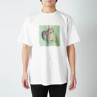 萌獣ファクトリー「純屋」の萌獣 猫 ユニャコーン／ゆにゃんこ：とんがりコーン スタンダードTシャツ