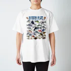 猫と釣り人のSaltwater fish_3C スタンダードTシャツ