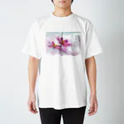 あかり花鳥風月のコスモス「どこまでも」透明水彩お花プリント Regular Fit T-Shirt