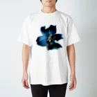 でおきしりぼ子の実験室のLily (Denim Colour) Regular Fit T-Shirt