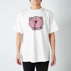 のんびりのこショップのピンクの豚さん スタンダードTシャツ