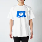 クマバチのLight blue-with white edge Regular Fit T-Shirt