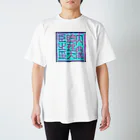 開運CROSS❖JAPAN。の内閣総理大臣乃印 blue スタンダードTシャツ