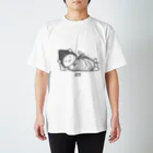 PygmyCat　suzuri店の仏にゃん（黒線） Regular Fit T-Shirt