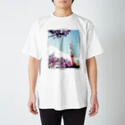 DaDaのタワーと桜 スタンダードTシャツ