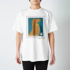 Quatre Illustrationのキャトル切手_犬01 Regular Fit T-Shirt