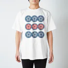 麻雀ロゴTシャツショップ 雀喰 -JUNK-の麻雀牌 9筒 キュウピン 漢字のみ＜筒子 チューピン> Regular Fit T-Shirt