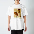 Quatre Illustrationのキャトル切手_やきそばパン Regular Fit T-Shirt