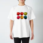vi0latteの【reflection】カラフルなりんご Regular Fit T-Shirt